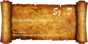 Szécsényi Dávid névjegykártya