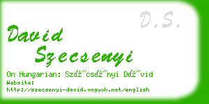 david szecsenyi business card